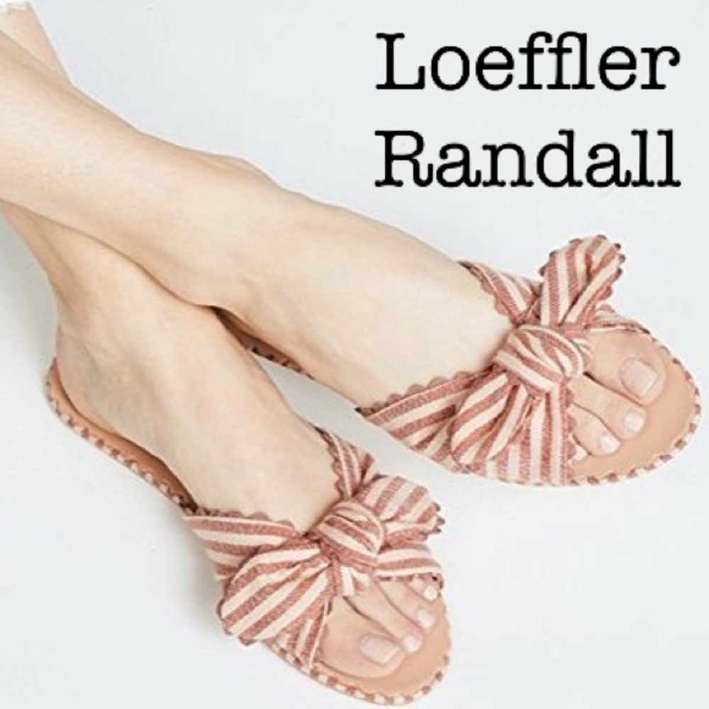 Loeffler Randall Shirley Tan Striped Sandals Size 9 1/2